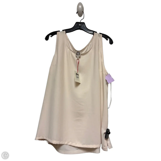 Top Sleeveless Basic By Anne Klein In Cream, Size: Xl