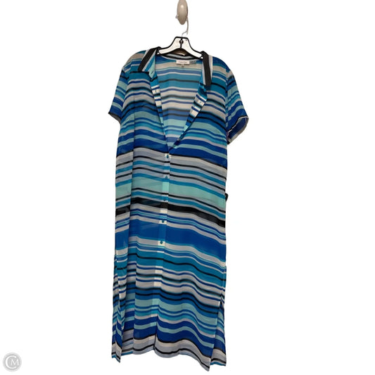 Swimwear Cover-up By Calvin Klein In Blue, Size: L