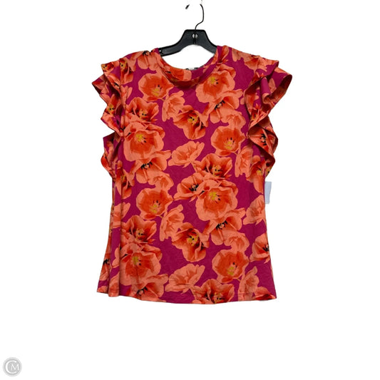 Top Short Sleeve By Chicos In Floral Print, Size: Xl