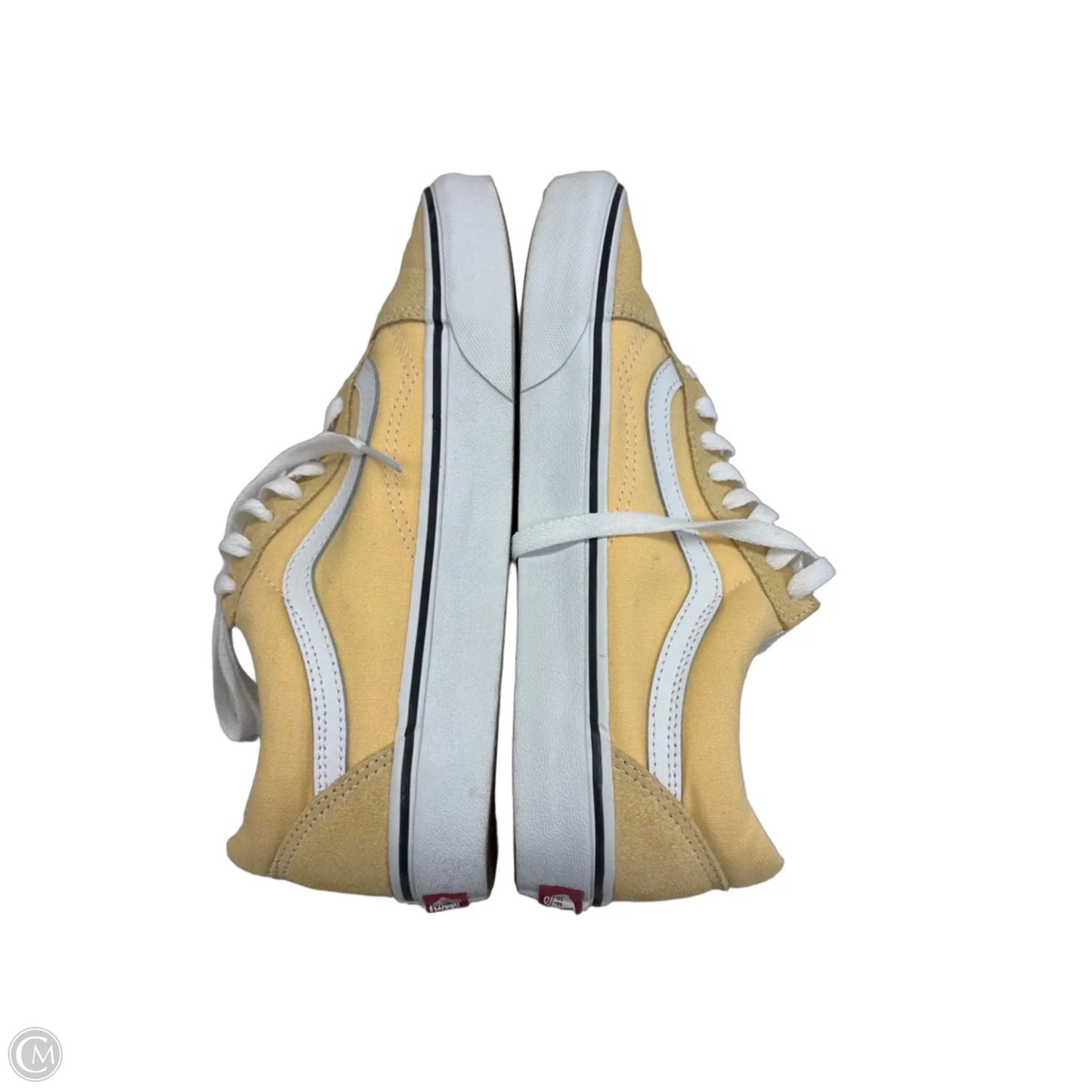 Shoes Sneakers By Vans In White & Yellow, Size: 9
