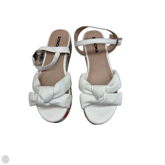 Sandals Heels Wedge By Sonoma In Multi-colored, Size: 6