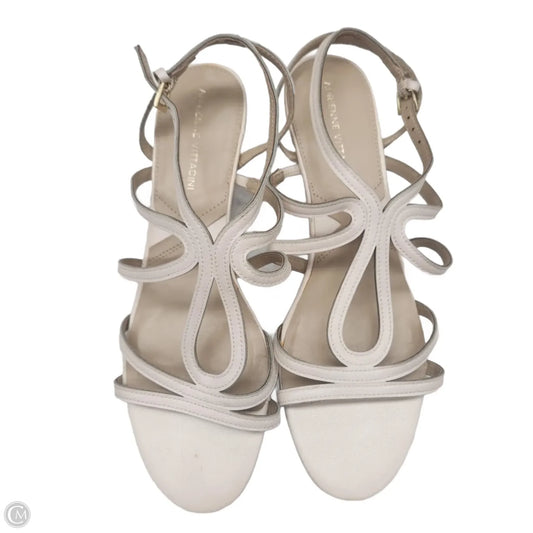 Sandals Heels Kitten By Adrienne Vittadini In Cream, Size: 9.5