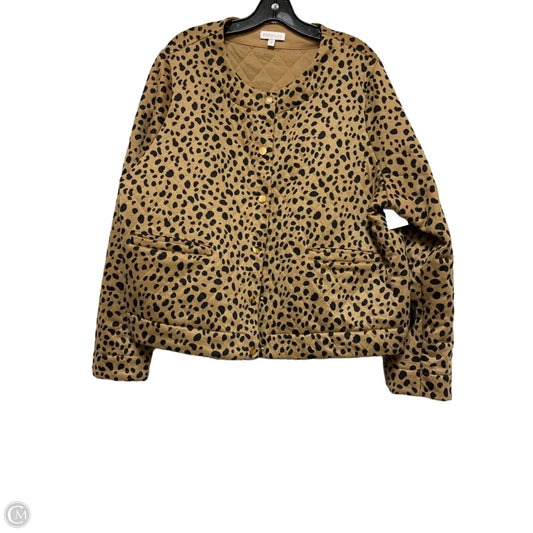 Sweater Cardigan By Crown And Ivy In Animal Print, Size: Xxl
