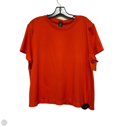 Athletic Top Short Sleeve By Spyder In Orange, Size: Xl