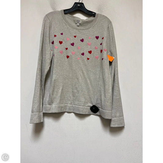 Top Long Sleeve By J. Crew In Grey & Pink, Size: L