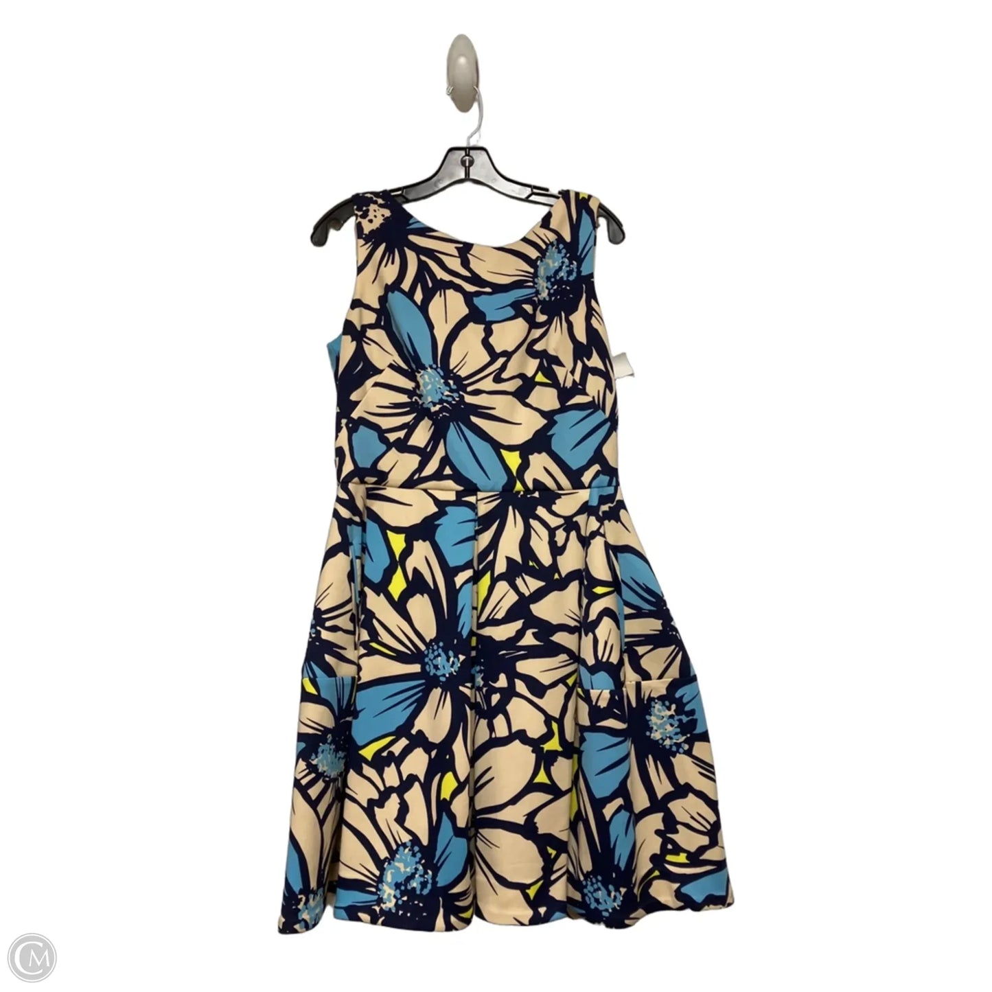 Dress Casual Short By Taylor In Blue & Tan, Size: L