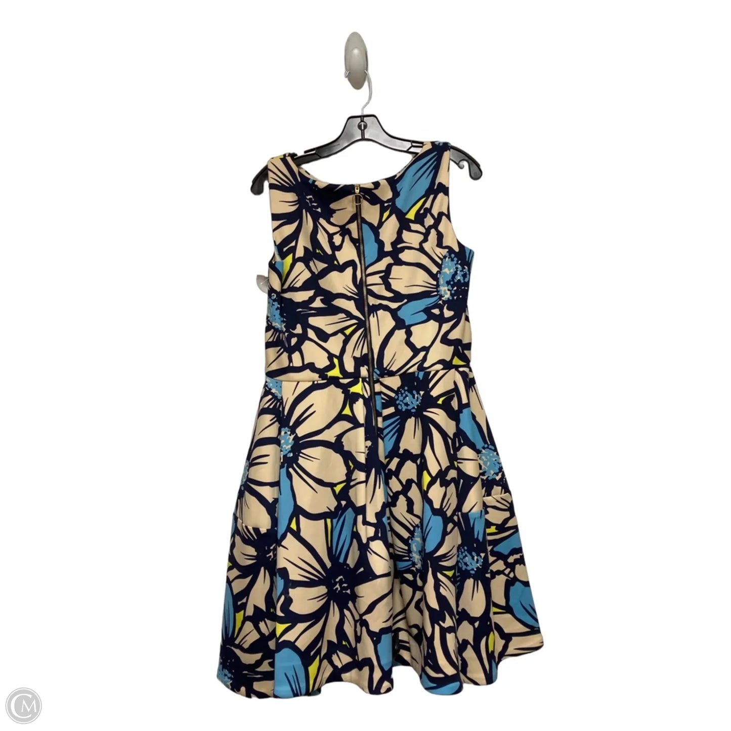 Dress Casual Short By Taylor In Blue & Tan, Size: L