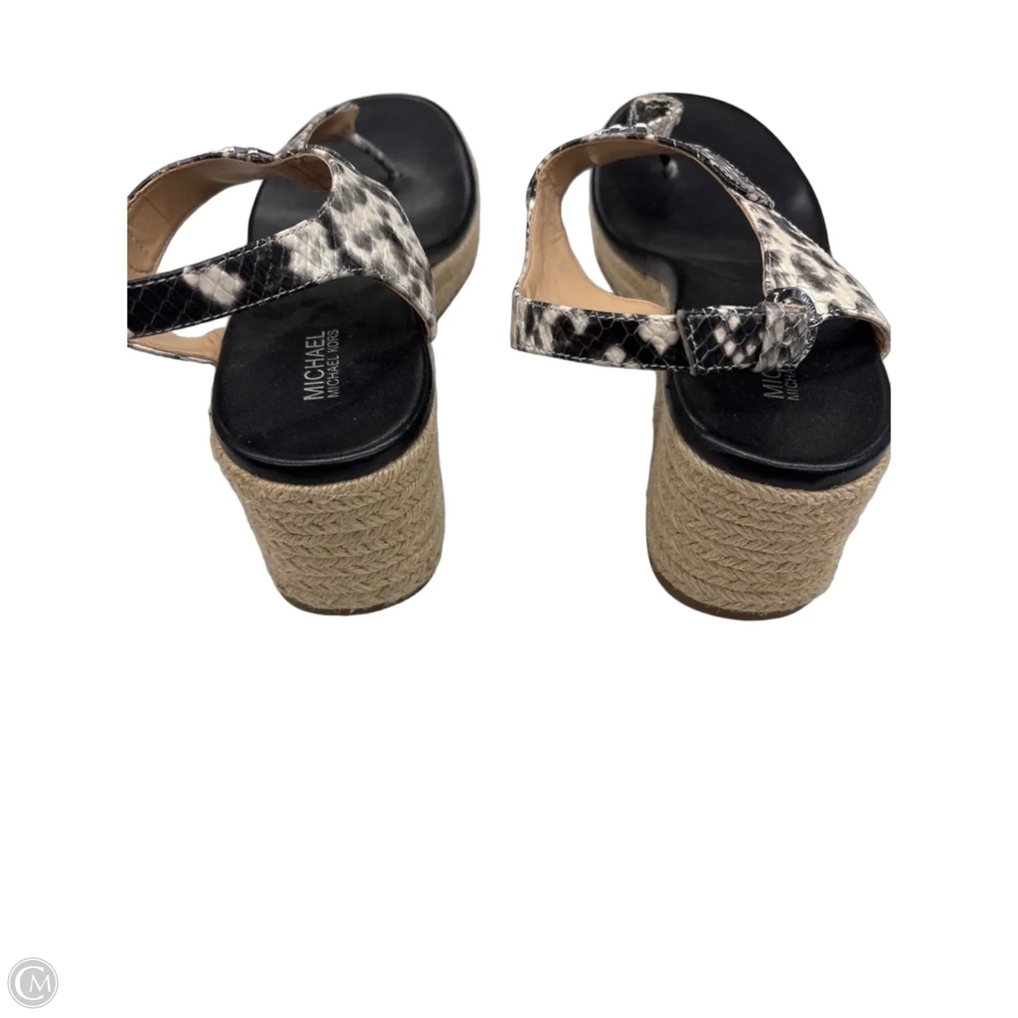 Sandals Heels Block By Michael By Michael Kors In Snakeskin Print, Size: 8