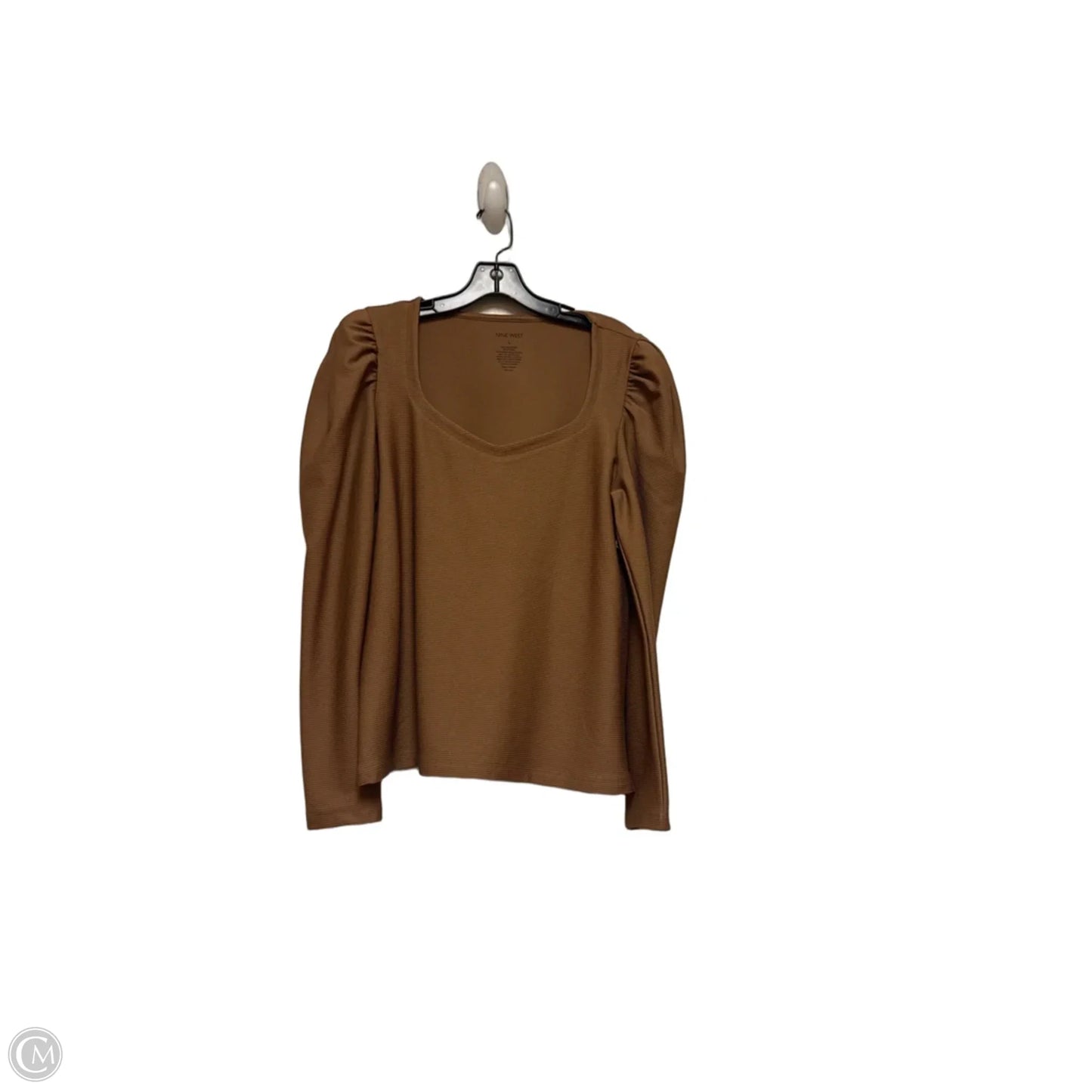 Top Long Sleeve By Nine West In Brown, Size: L