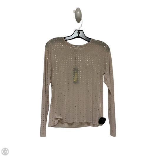 Top Long Sleeve By Gianni Bini In Silver & Tan, Size: M