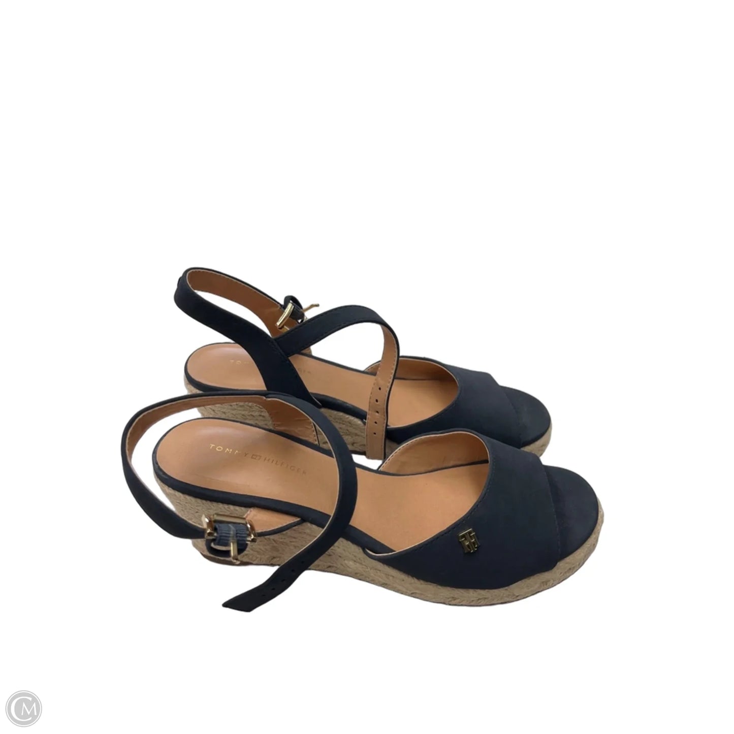 Sandals Heels Wedge By Tommy Hilfiger In Black, Size: 7