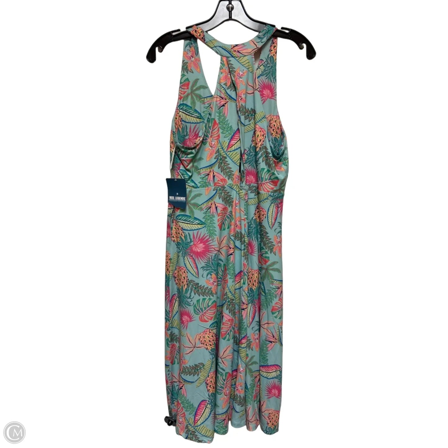 Athletic Dress By Reel Legends In Tropical Print, Size: L
