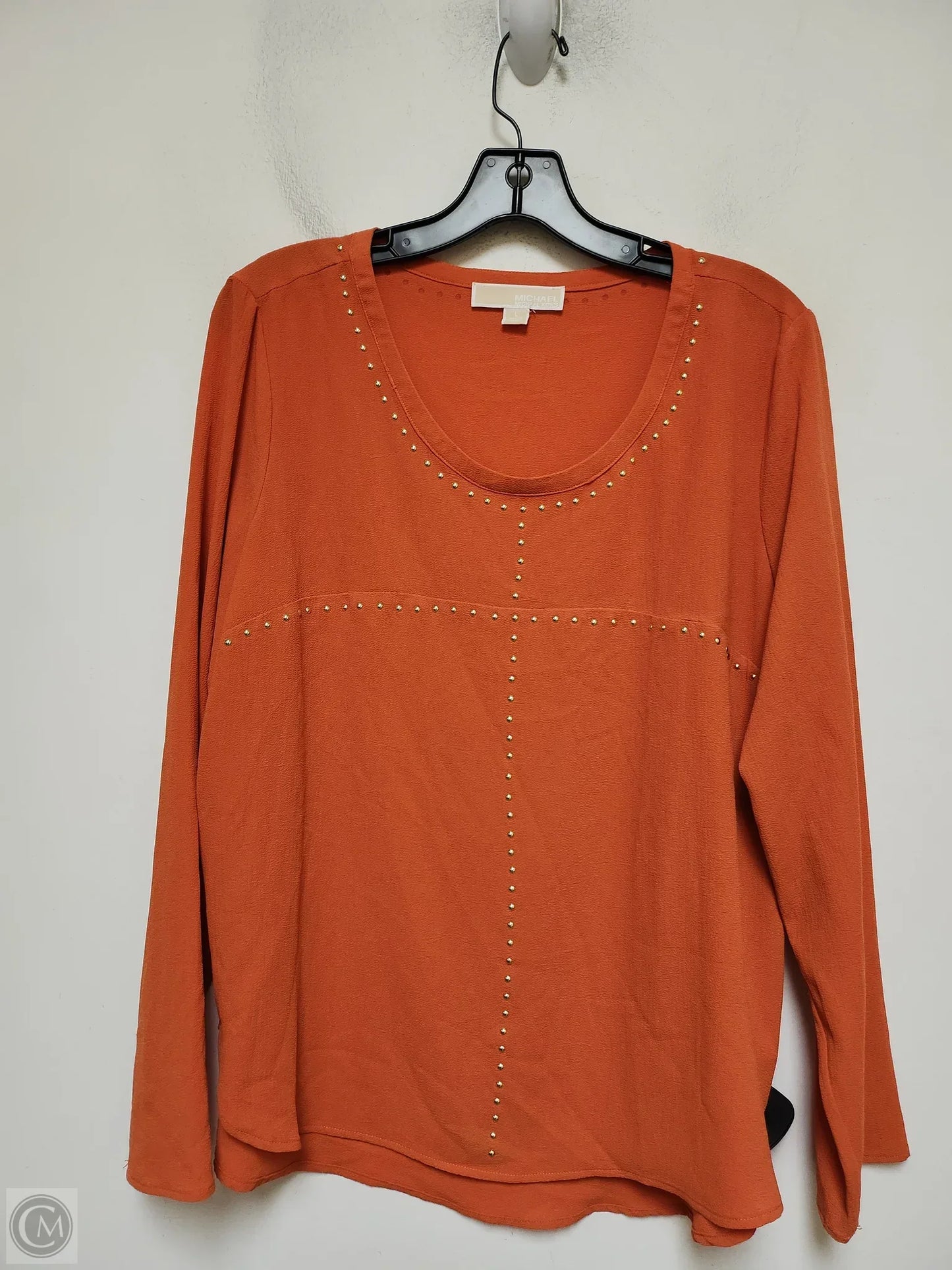 Top Long Sleeve By Michael By Michael Kors In Orange, Size: L