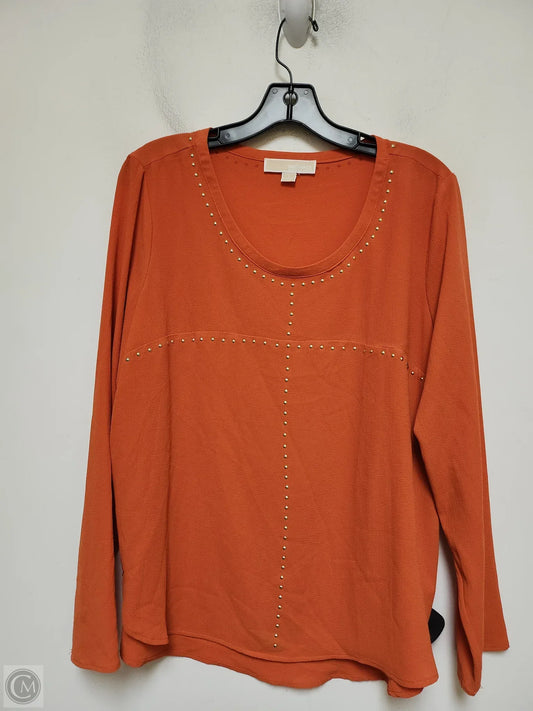 Top Long Sleeve By Michael By Michael Kors In Orange, Size: L