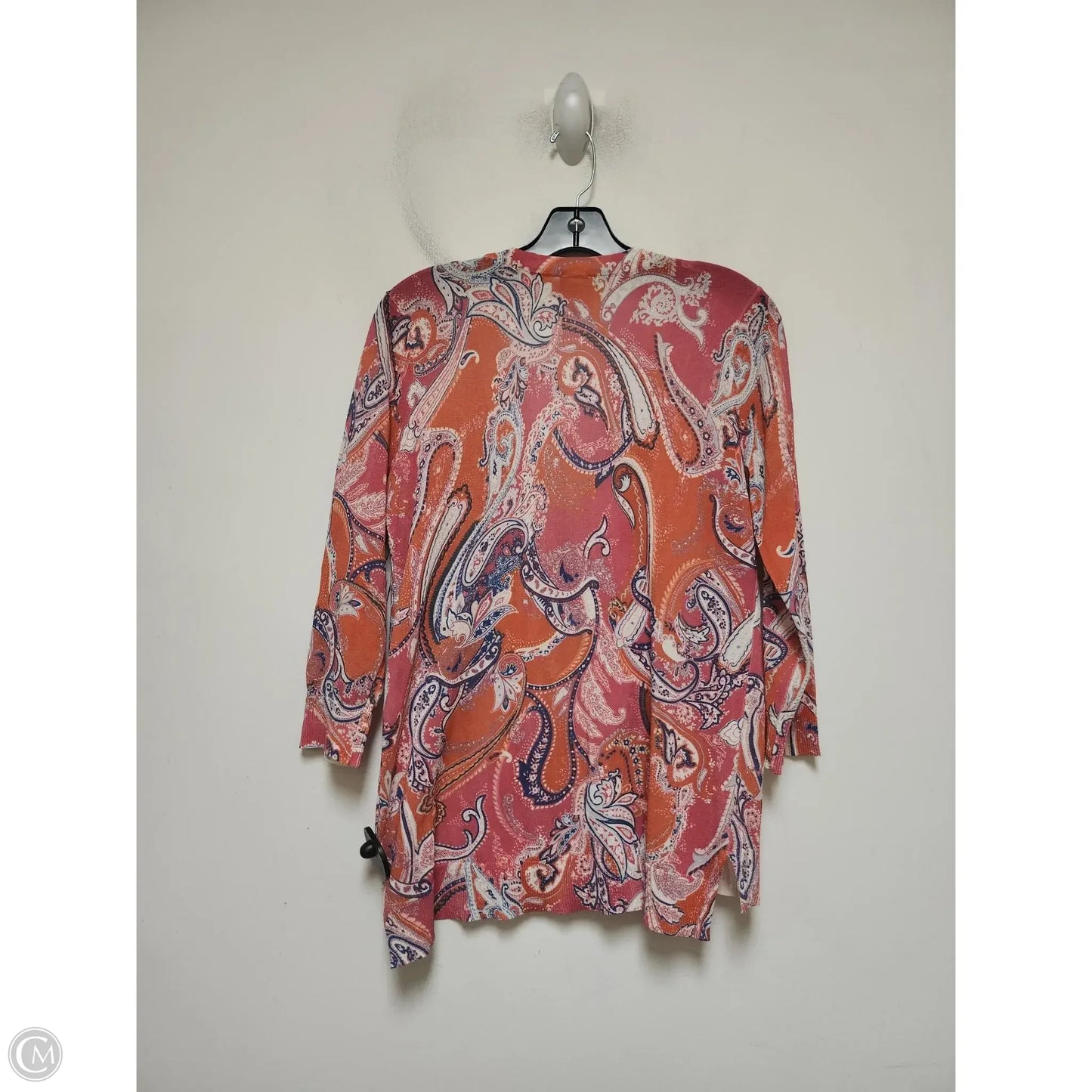 Sweater Cardigan By Chicos In Paisley Print, Size: S