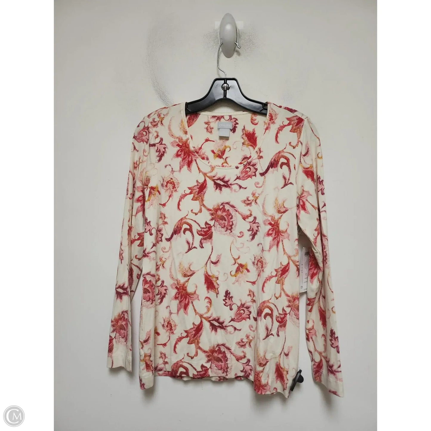 Top Long Sleeve Basic By Chicos In Floral Print, Size: S