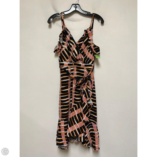 Dress Casual Midi By Ann Taylor In Black & Orange, Size: Xsp