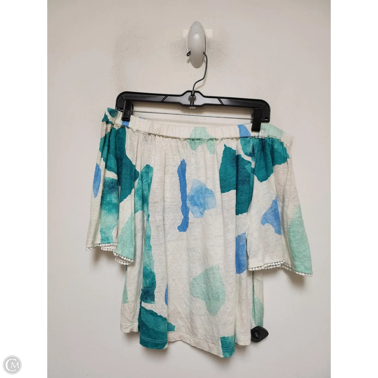 Top Short Sleeve By Chicos In Blue & Green, Size: M