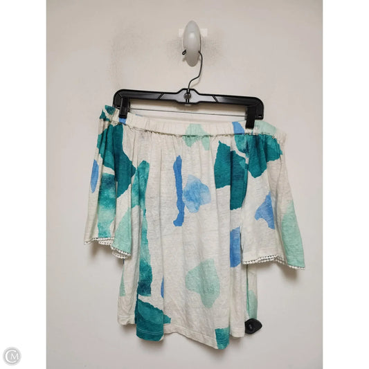 Top Short Sleeve By Chicos In Blue & Green, Size: M