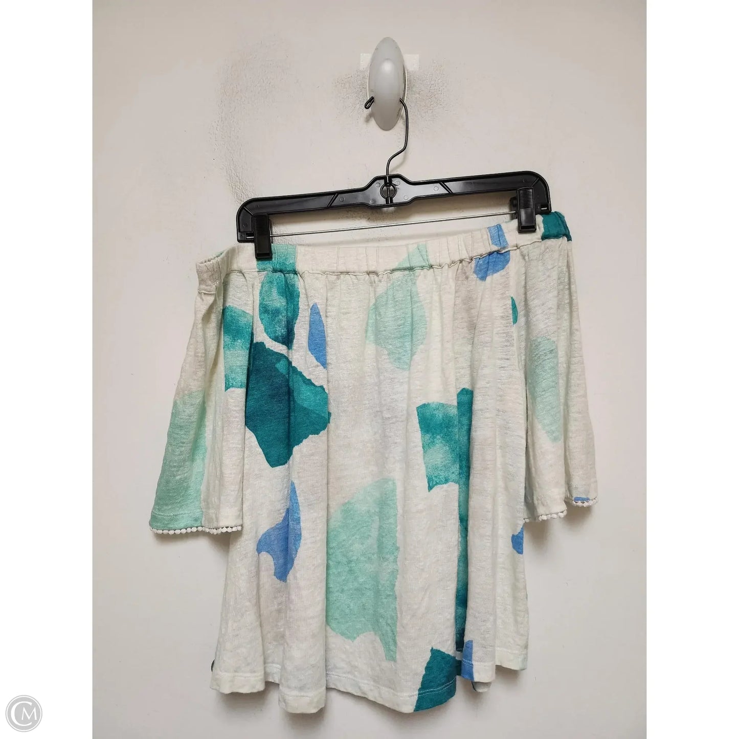 Top Short Sleeve By Chicos In Blue & Green, Size: M