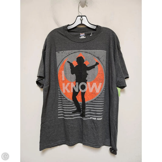 Top Short Sleeve By Disney Store In Grey, Size: Xl