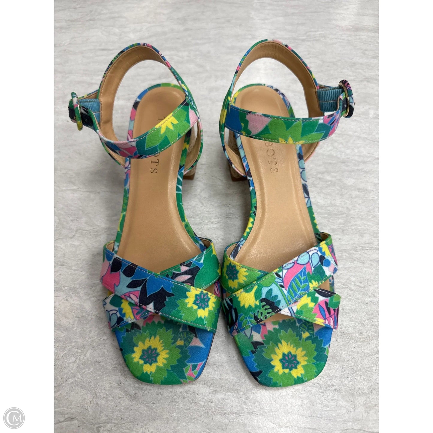 Sandals Heels Block By Talbots In Multi-colored, Size: 6