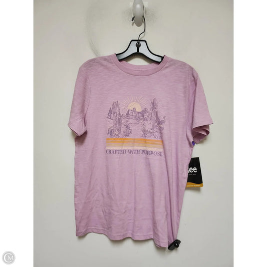 Top Short Sleeve Basic By Lee In Pink, Size: M