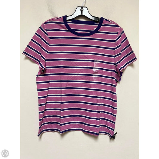 Top Short Sleeve Basic By Gap In Striped Pattern, Size: L