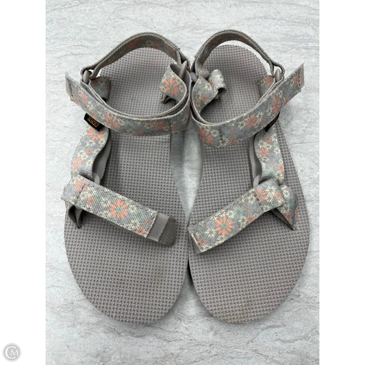 Sandals Flats By Teva In Floral Print, Size: 7