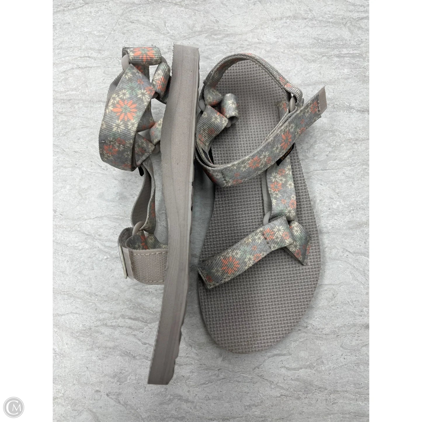 Sandals Flats By Teva In Floral Print, Size: 7
