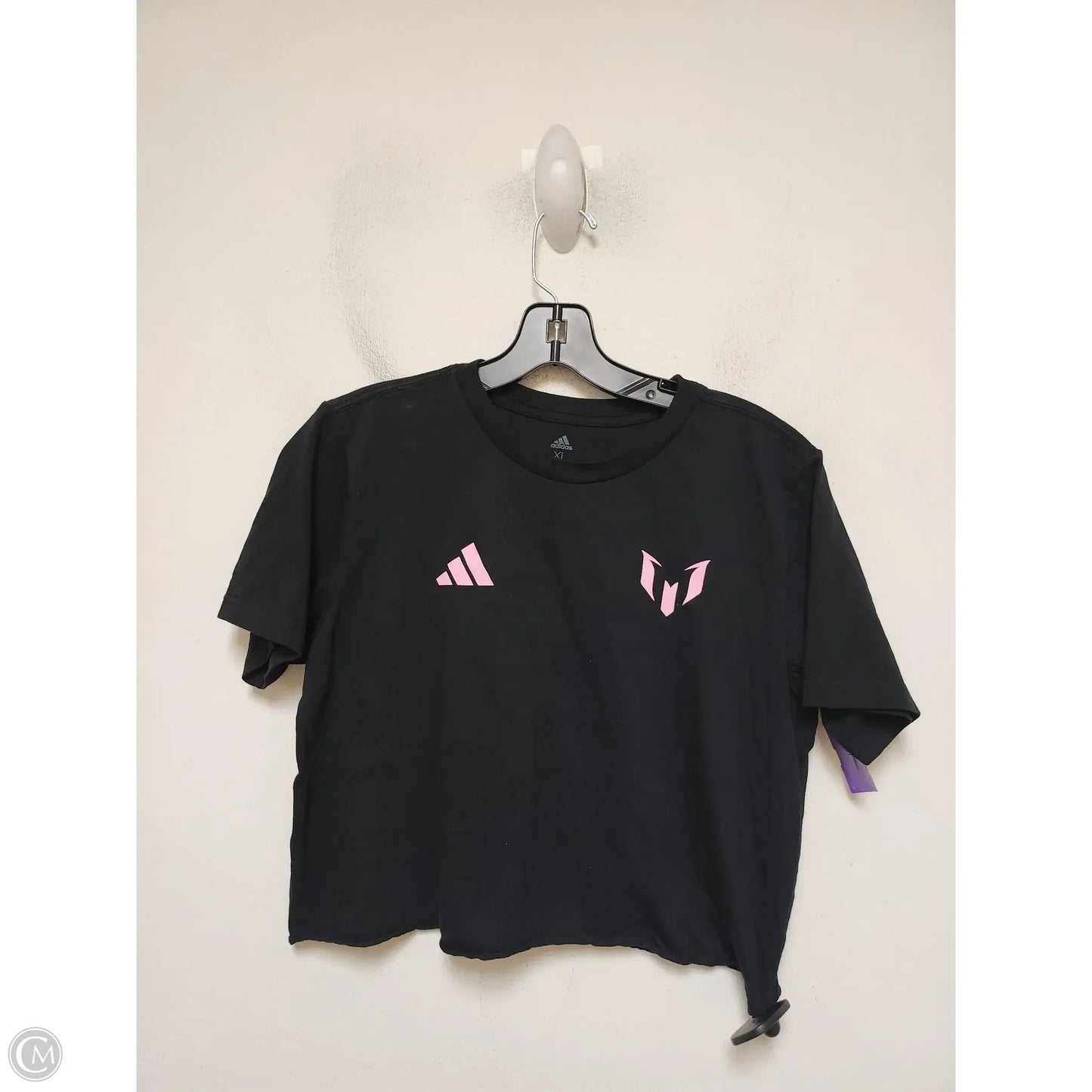 Athletic Top Short Sleeve By Adidas In Black, Size: Xl