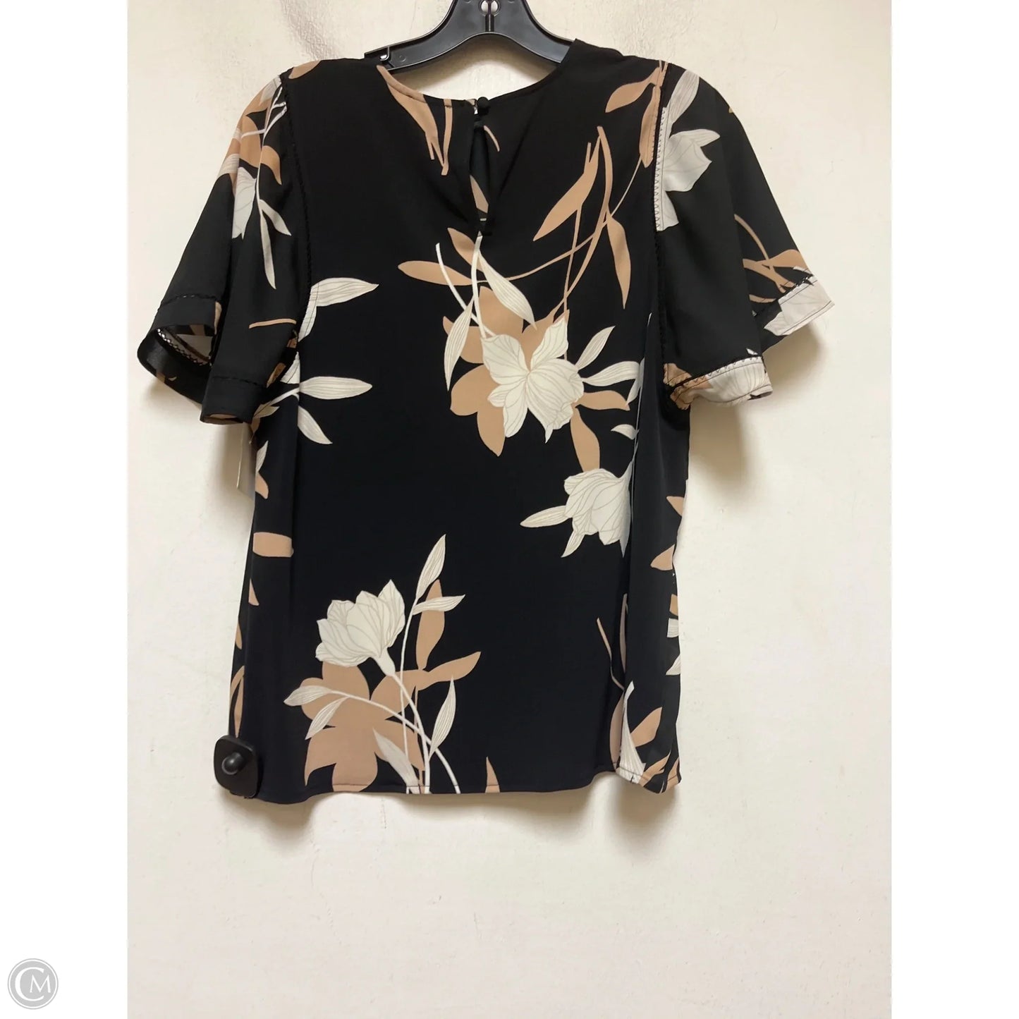Top Short Sleeve By Ann Taylor In Black & Tan, Size: Xs