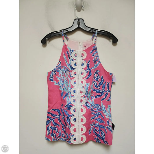 Tank Top Designer By Lilly Pulitzer In Blue & Pink, Size: S
