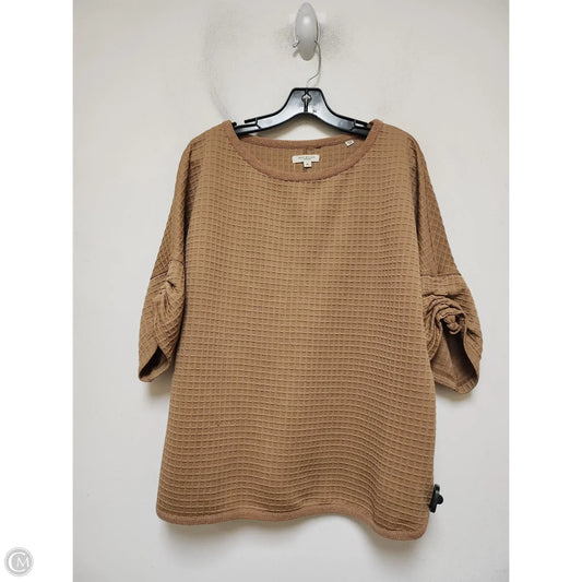 Top Short Sleeve By Max Studio In Tan, Size: Xl