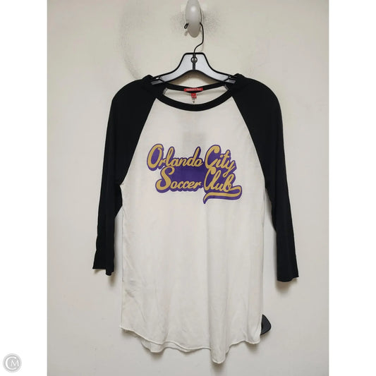 Athletic Top Long Sleeve Crewneck By Clothes Mentor In Black & White, Size: S