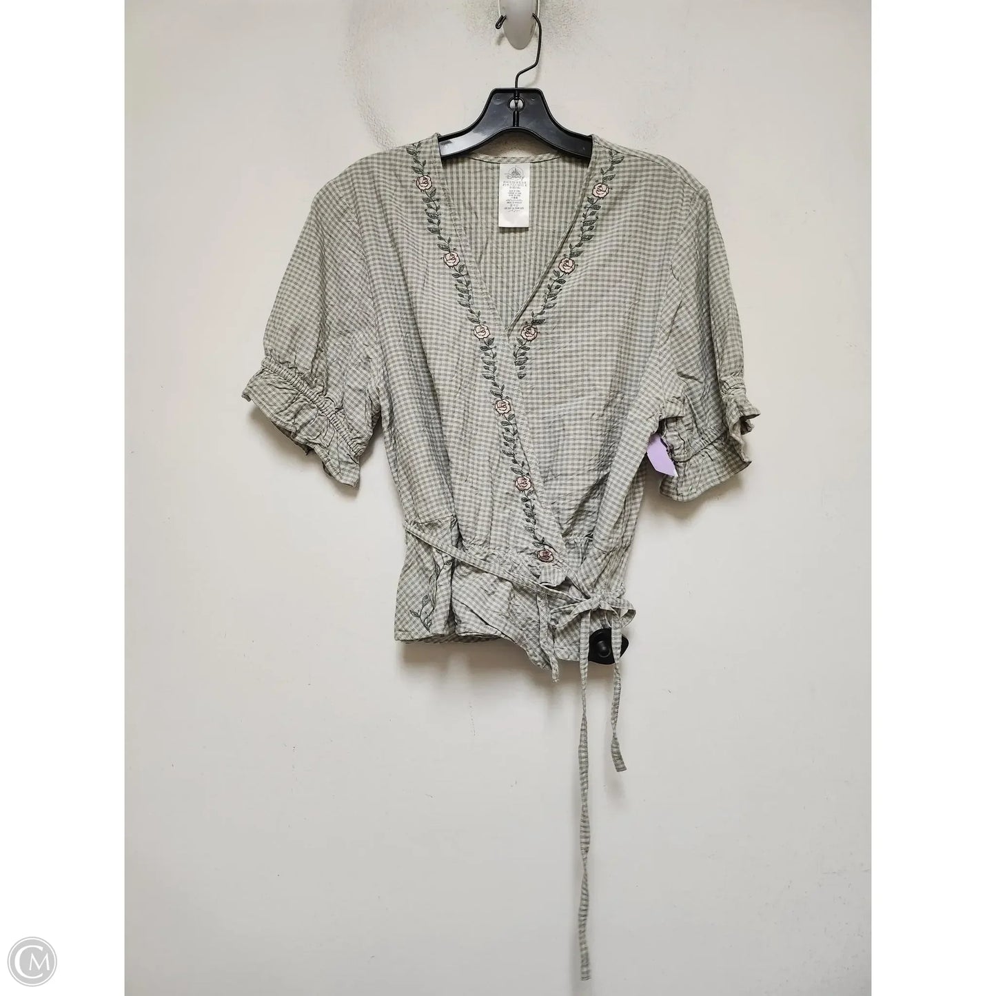 Top Short Sleeve By Disney Store In Plaid Pattern, Size: Xl