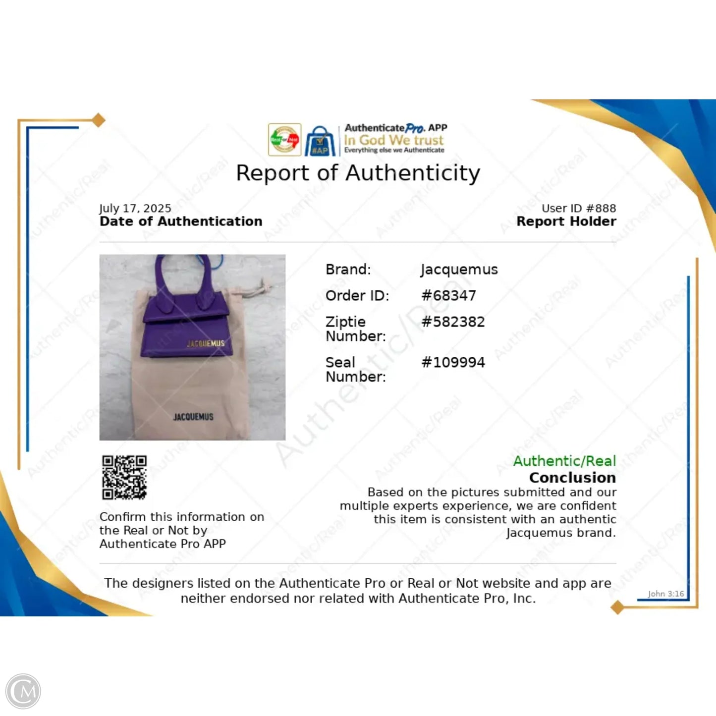 Crossbody Designer By Jacquemus, Size: Small