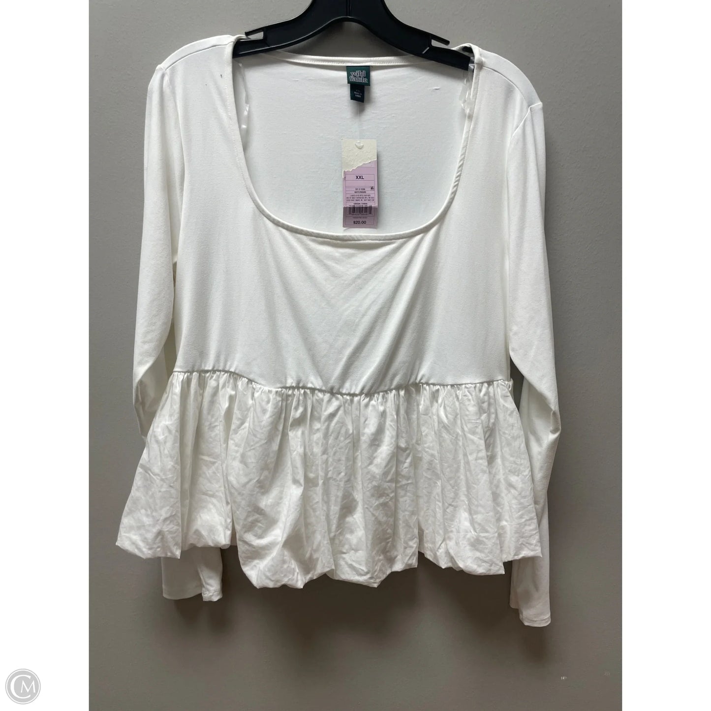 Top Long Sleeve By Wild Fable In White, Size: Xxl