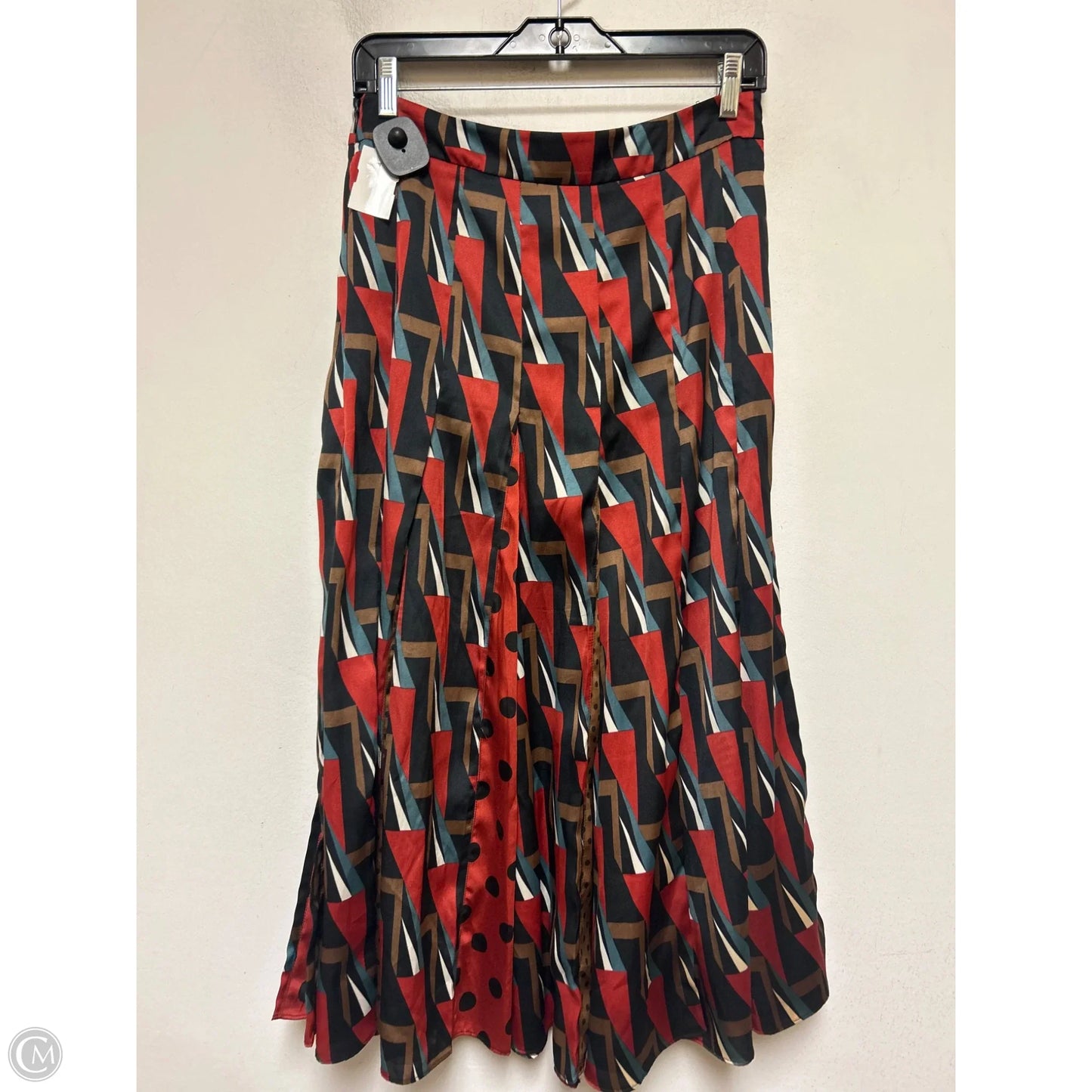 Skirt Midi By Zara Women In Black & Red, Size: 8