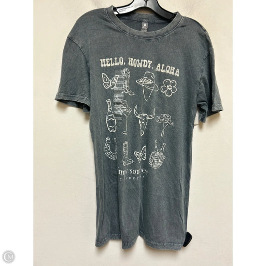 Top Short Sleeve Basic By Simply Southern In Grey, Size: M