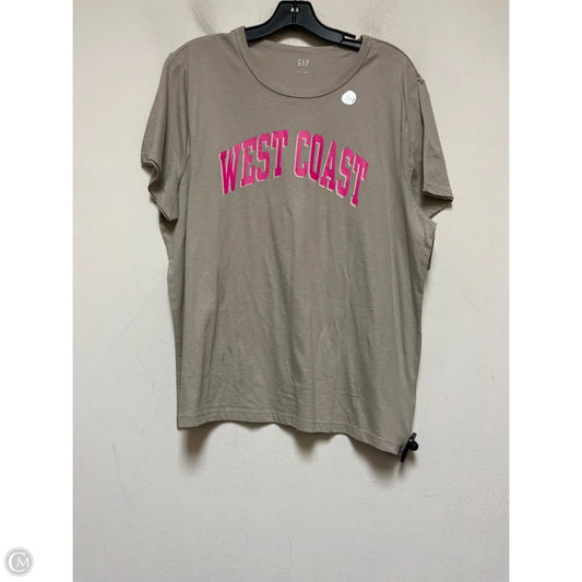 Top Short Sleeve Basic By Gap In Taupe, Size: Xl