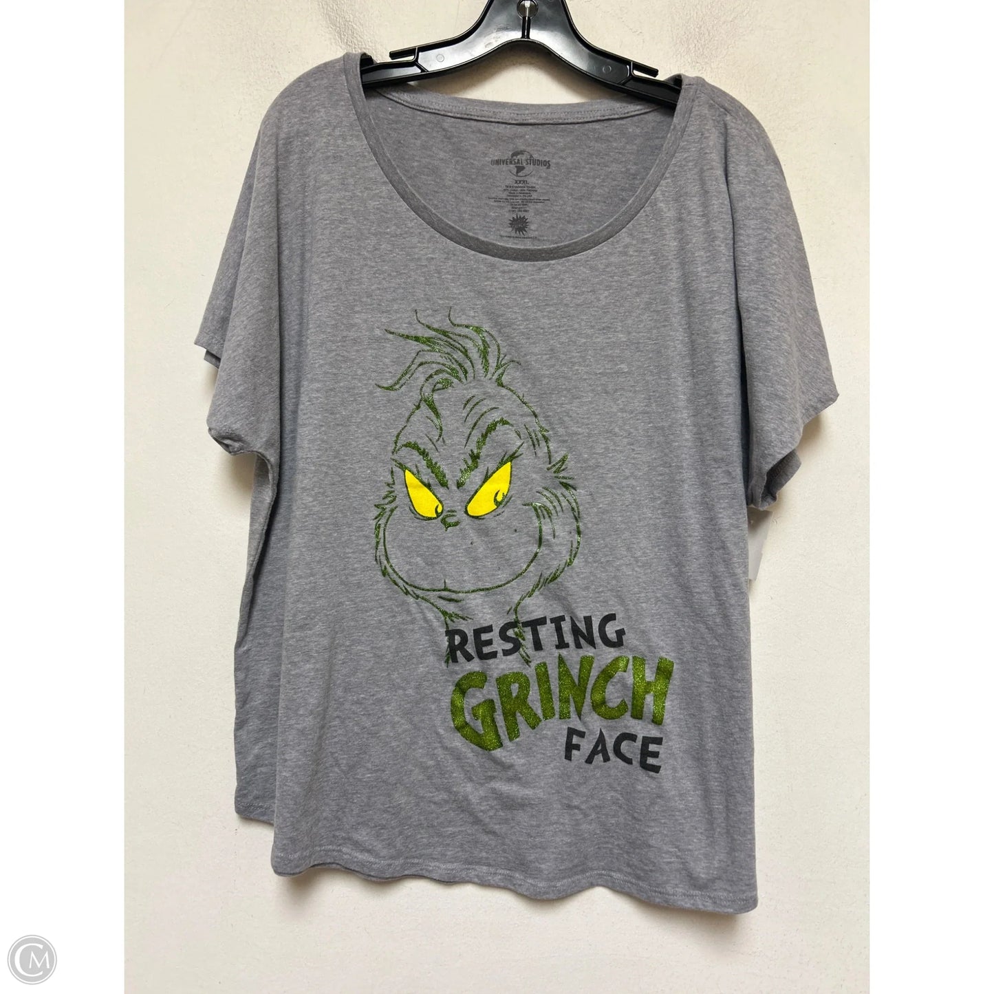 Top Short Sleeve Basic By Clothes Mentor In Grey, Size: 3x