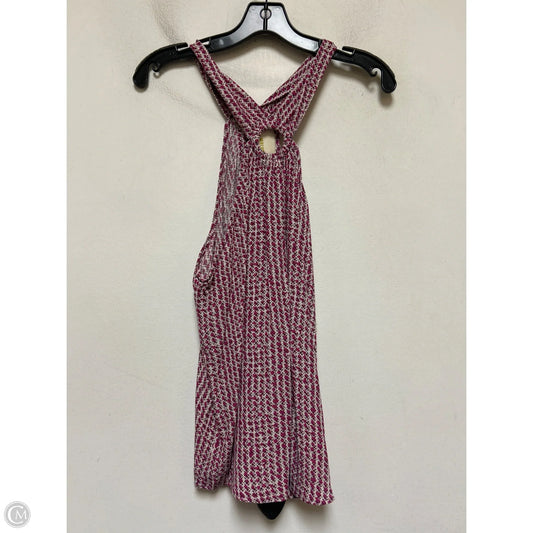 Top Sleeveless By Maeve In Pink & White, Size: L
