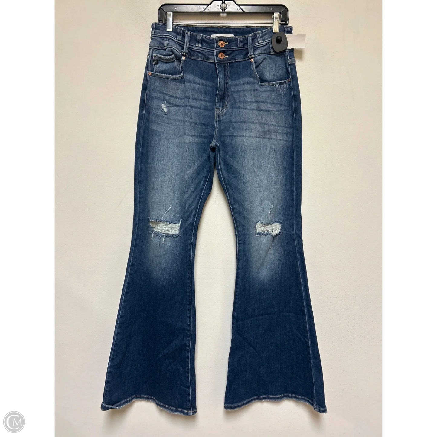Jeans Flared By Kancan In Blue Denim, Size: 8