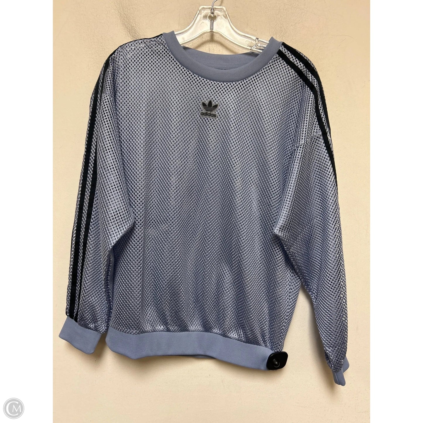 Athletic Top Long Sleeve Crewneck By Adidas In Blue, Size: M
