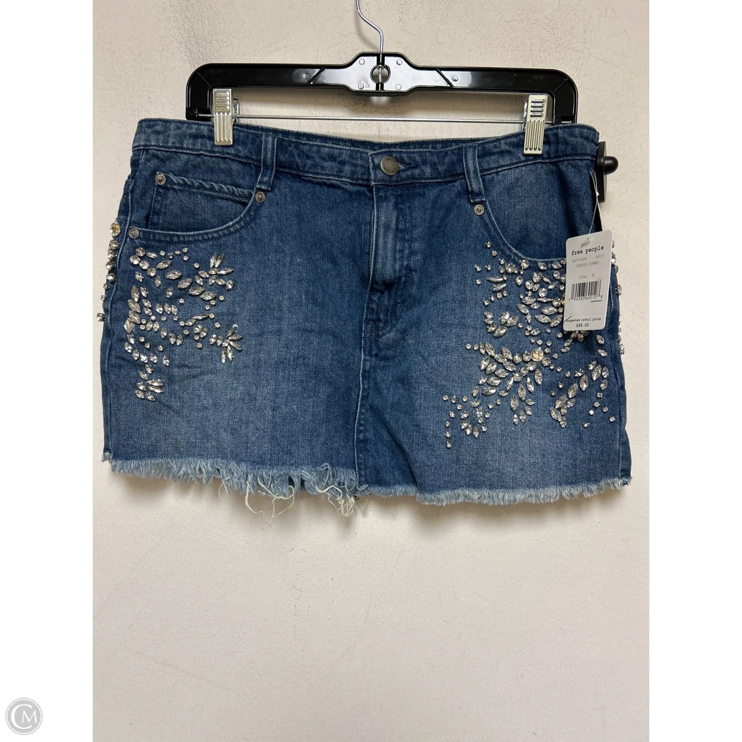 Skirt Mini & Short By Free People In Blue Denim, Size: 8