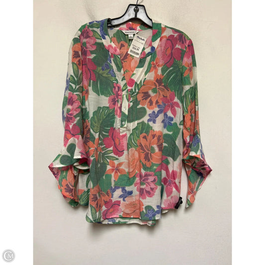 Top Long Sleeve By Counterparts In Floral Print, Size: Xl