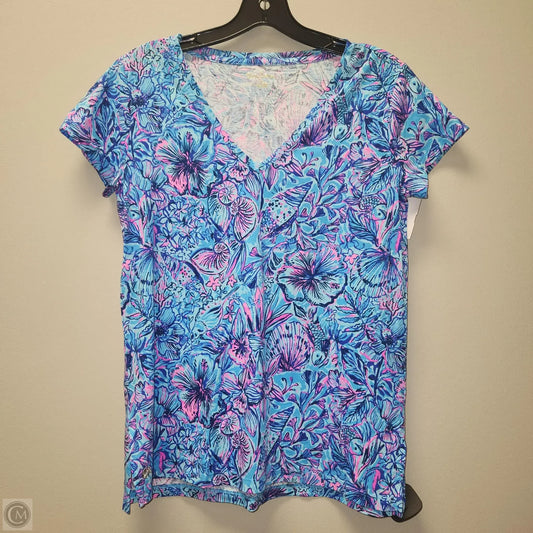 Top Short Sleeve Designer By Lilly Pulitzer In Blue, Size: Xs
