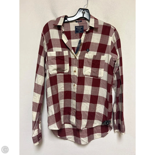 Top Long Sleeve By Abercrombie And Fitch In Plaid Pattern, Size: Xs
