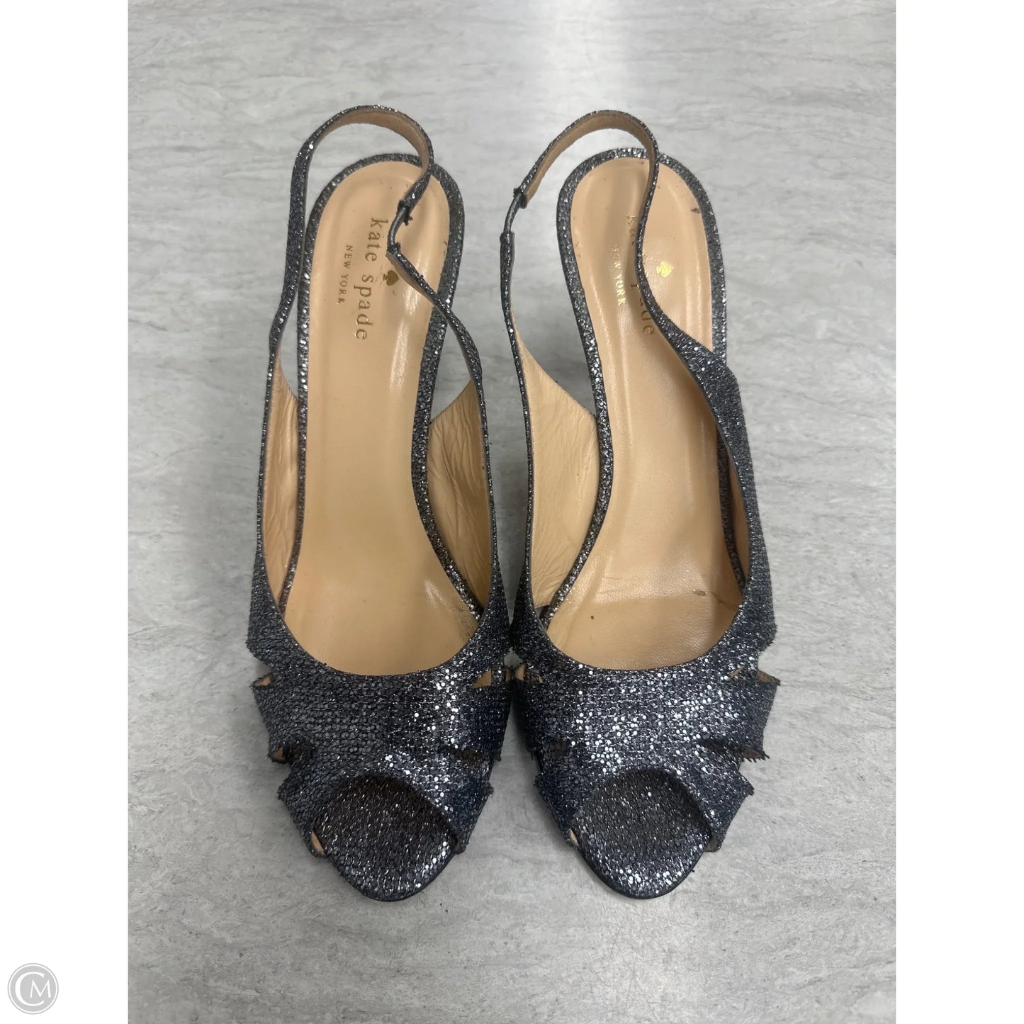 Shoes Designer By Kate Spade In Silver, Size: 9.5